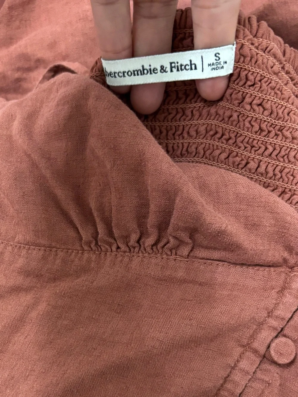 Abercrombie & Fitch Rust Tiered Deep V Maxi Dress - Picture 10 of 10
